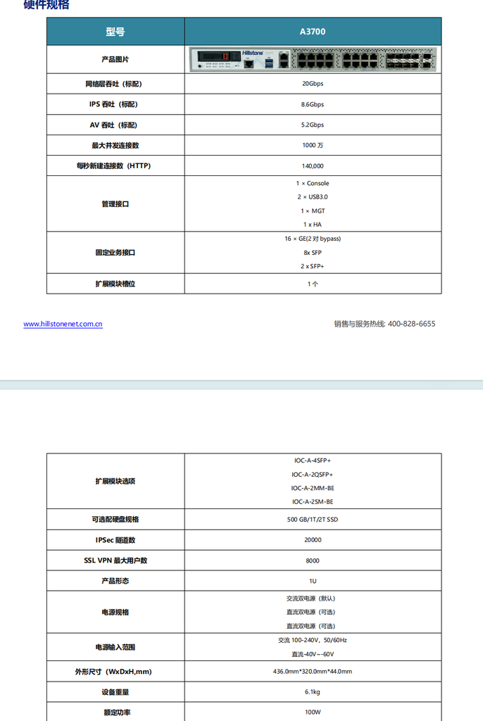 山石防火墙A3700咨询